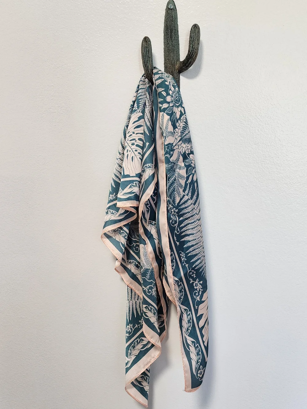 Tropical Botanical Silky Head Neck Scarf 26 X 26